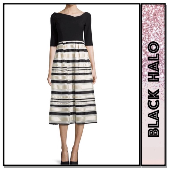 Black Halo Eve Hayley Midi Dress Size 2 - Picture 2 of 16